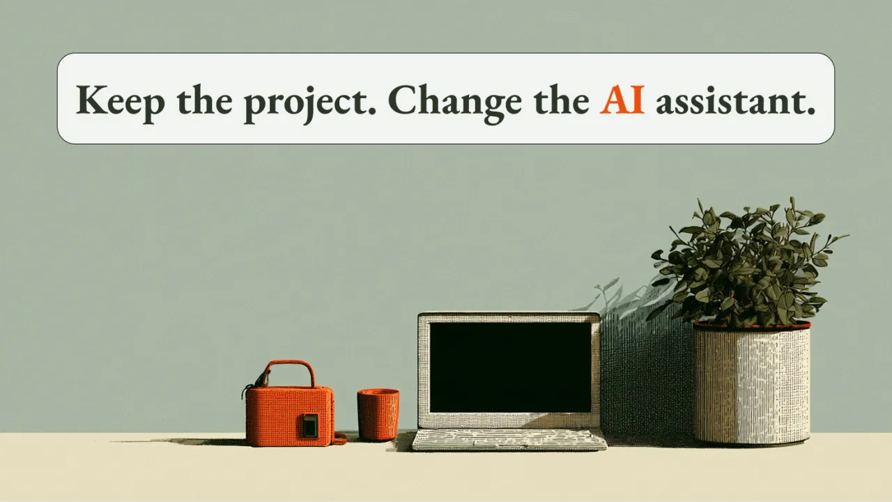 Keep the project. Change the AI assistant. Original published illustration.